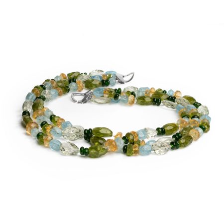 Edelsteincollier Aquamarin & Chromdiopsid – “Sparkling”
