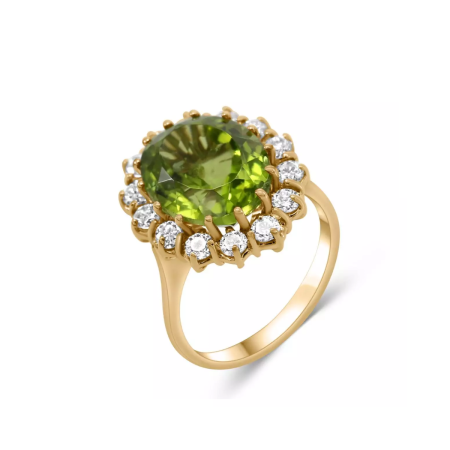 Ring 18kt Gold Peridot & Diamanten – “Gala”