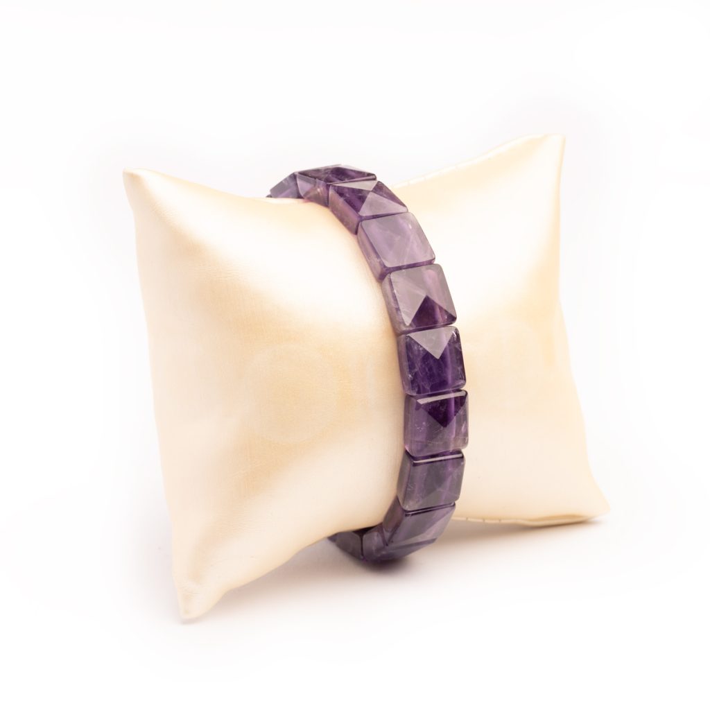 Elastisches Edelstein Armband Amethyst