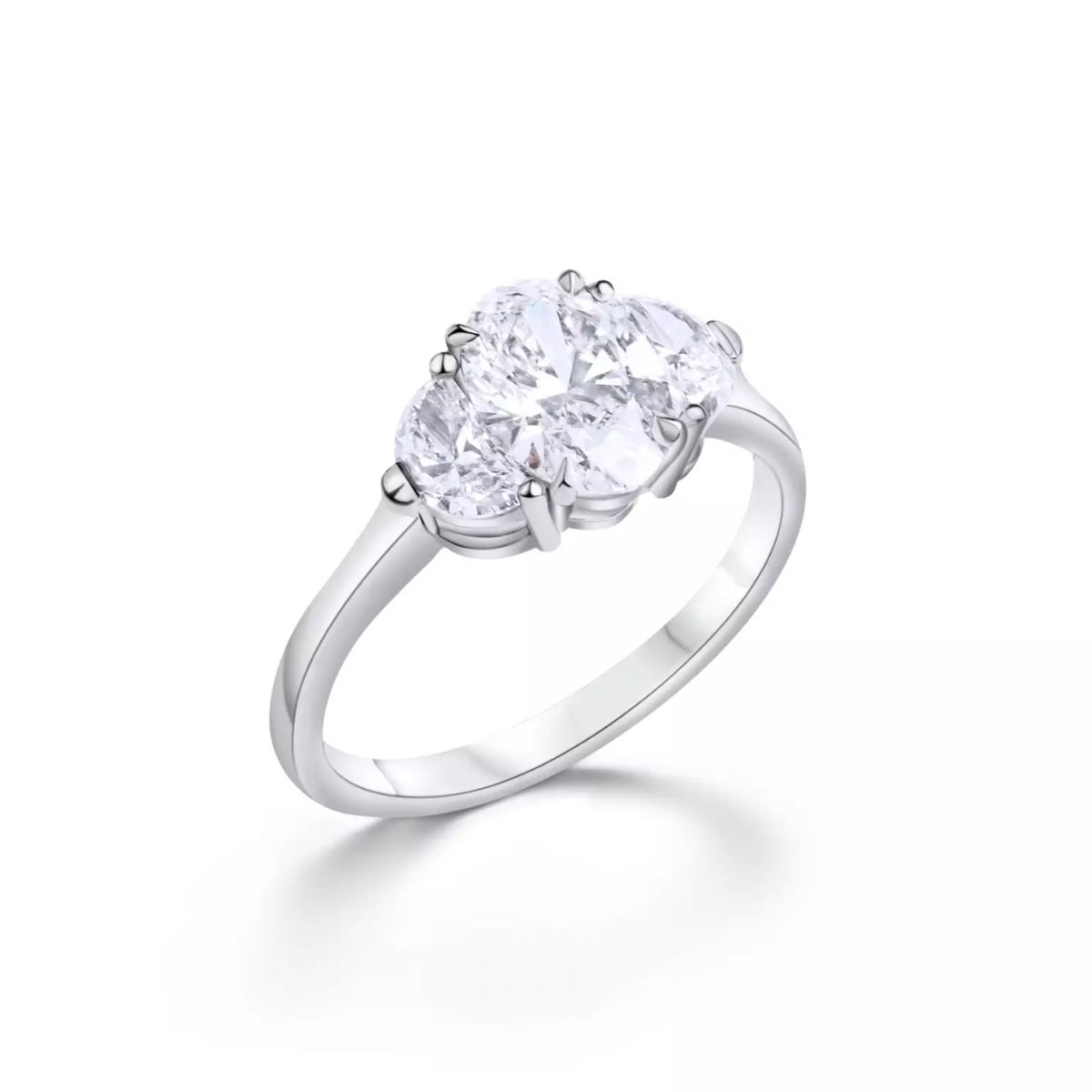 18 kt Weissgold-Verlobungsring mit Labor-Diamant Lab Grown