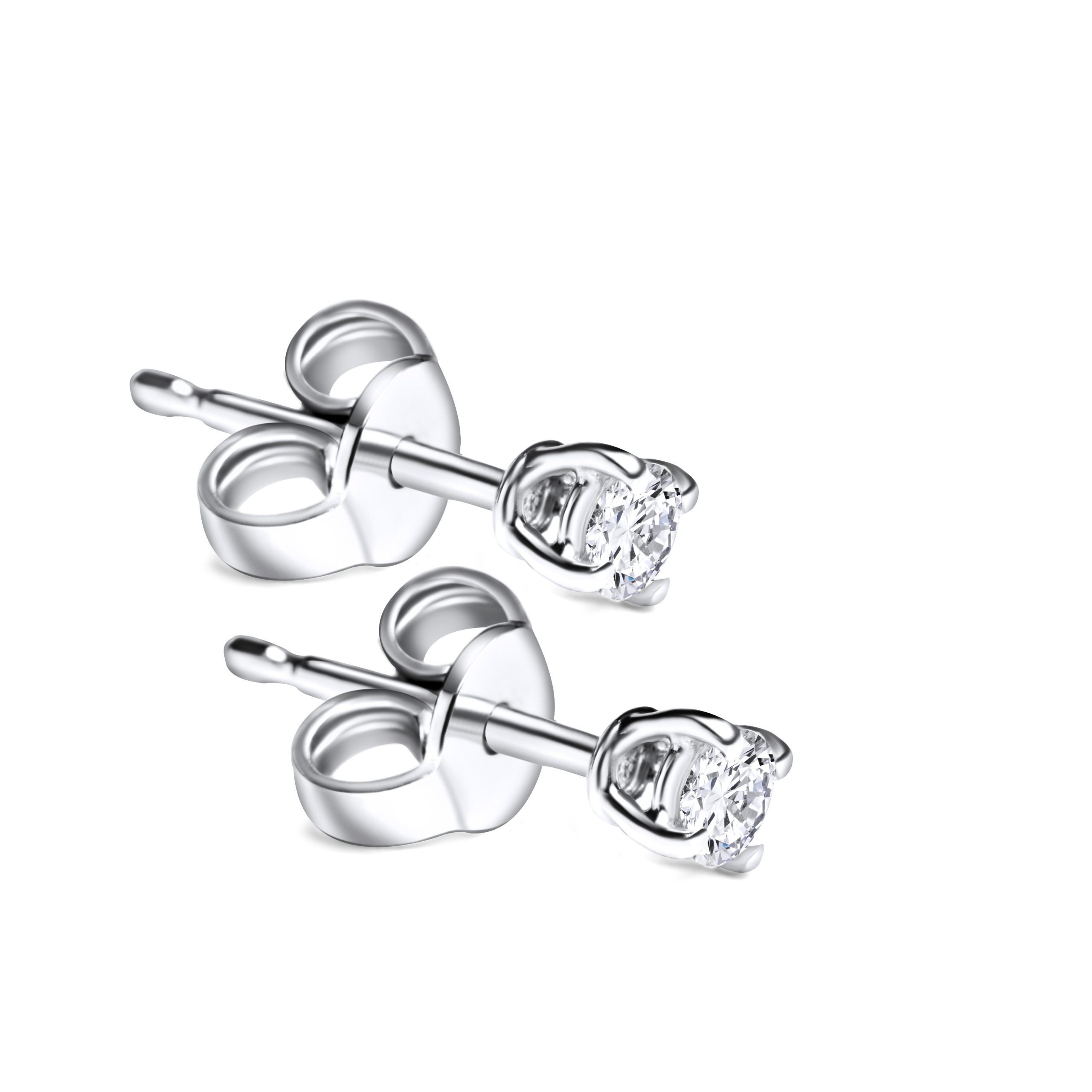 18 kt Weißgold Ohrstecker mit Brillanten 0.15ct