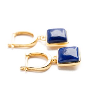 Ohrringe mit quadratischem Lapislazuli – “Business Chic”