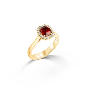 18kt Gelbgoldring roter Spinell & Brillanten – “Precious Rarity”