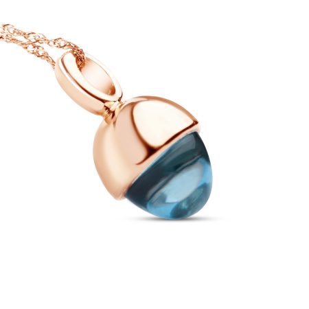 Anhänger Light Blue Topas & Rosègold – “Pampel Drop”