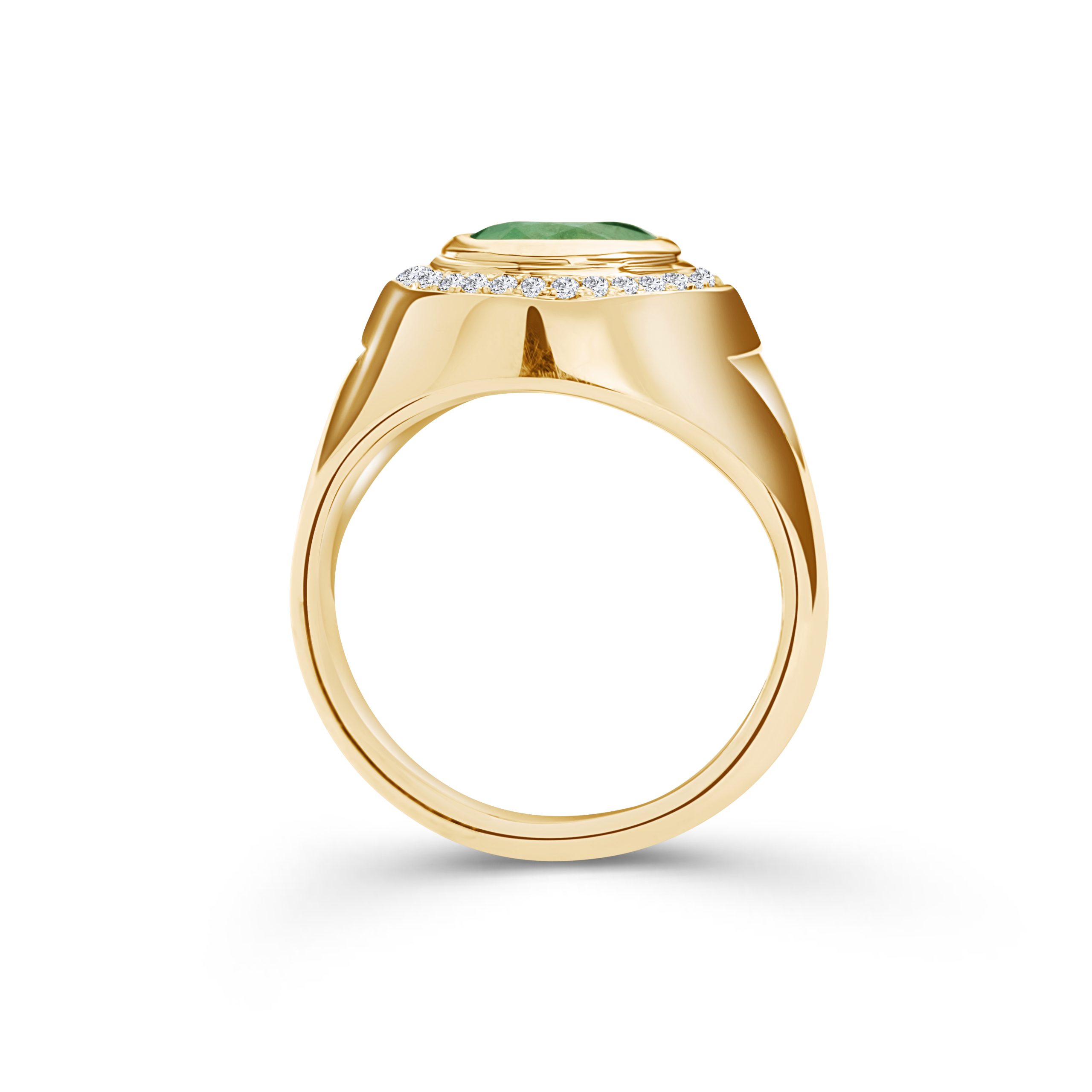 Verlobungsring 18kt Gelbgold Smaragd Diamant grün