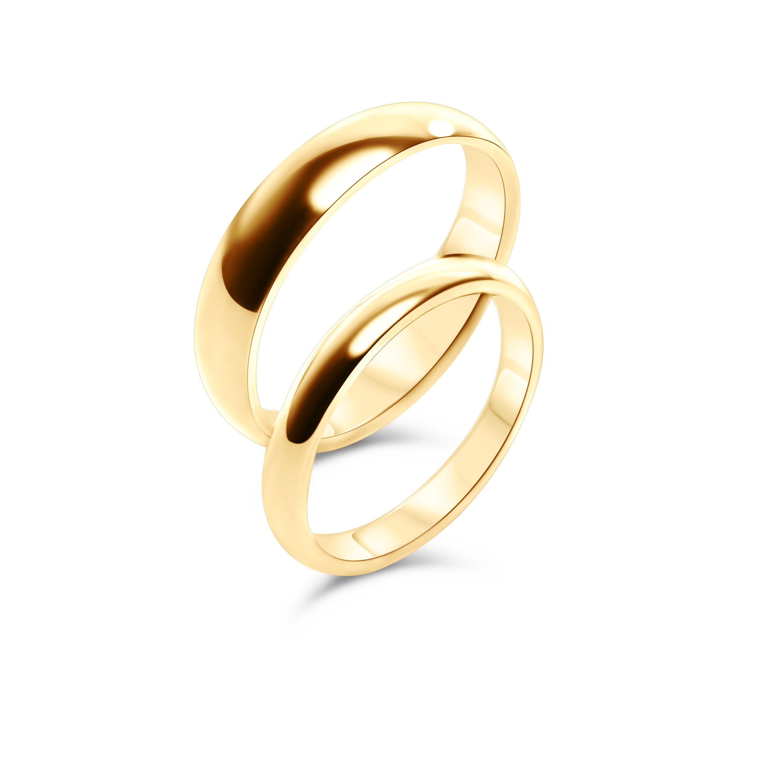 Eheringe 18kt Gelbgold Massiv Halbrund