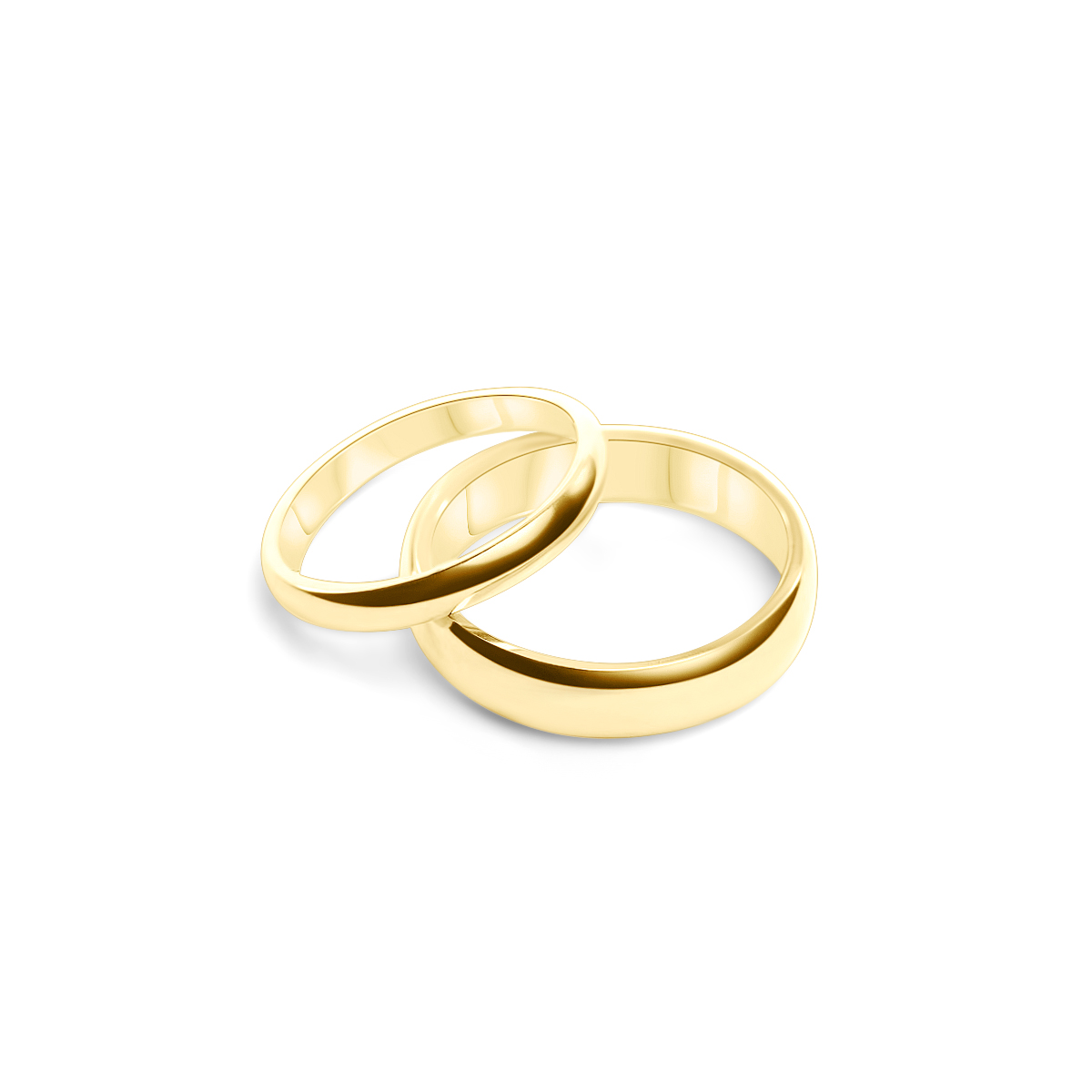 Eheringe 18kt Gelbgold Massiv Halbrund