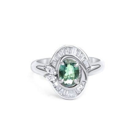 Eleganter Ring mit natürlichem Alexandrit und 0,76ct Diamanten