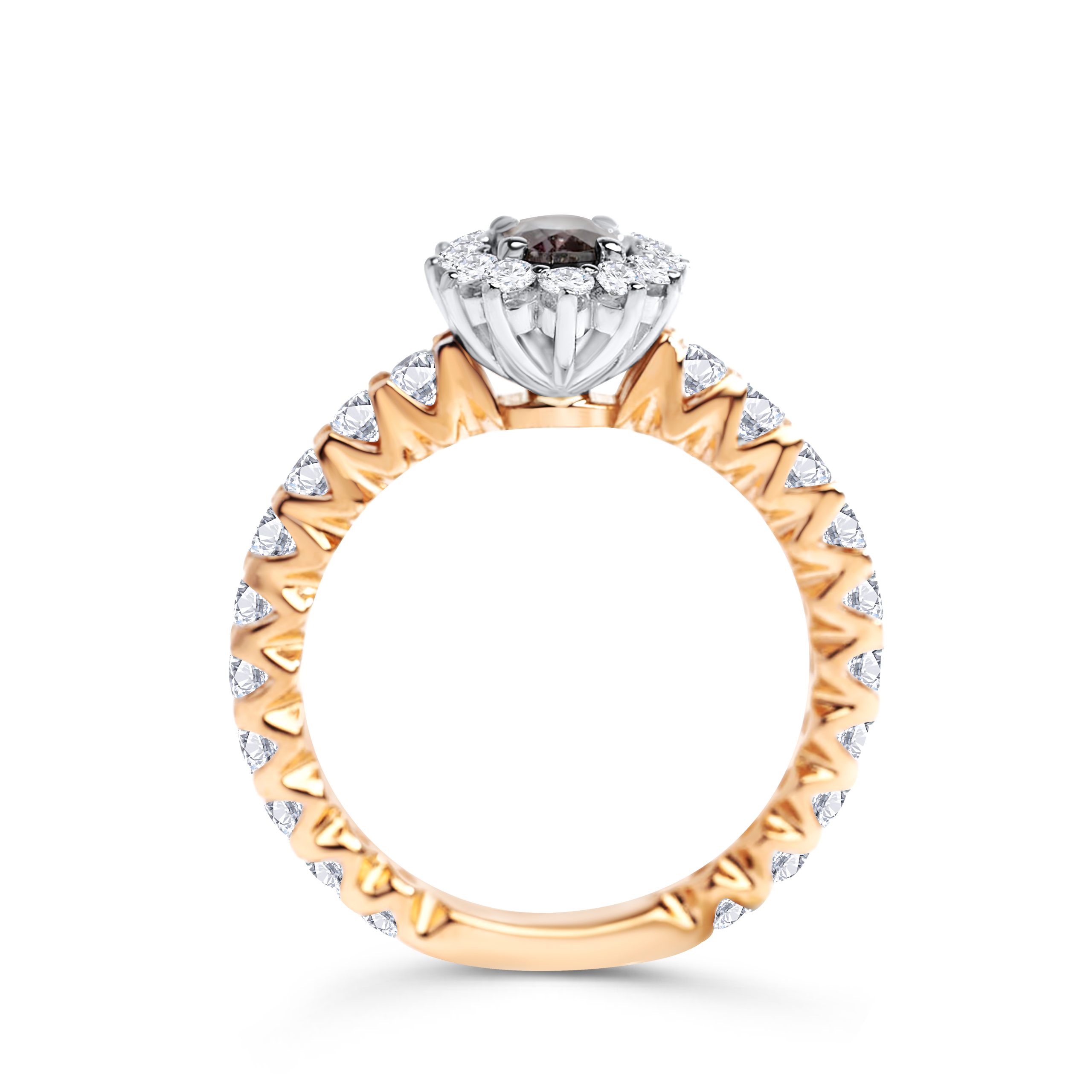 Alexandrit Rosegoldring mit Brillanten