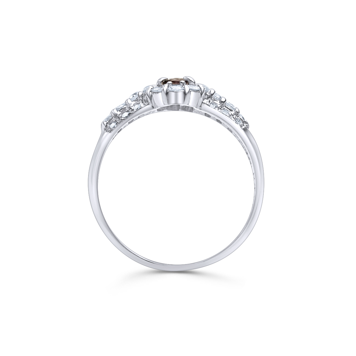 Exklusiver Platinring mit 0,4ct Alexandrit und 0,5ct Brillanten in Nahaufnahme