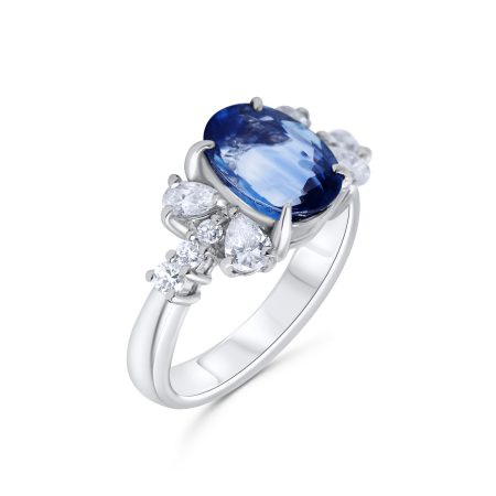 Ring mit 3 Karat Saphir & Brillanten