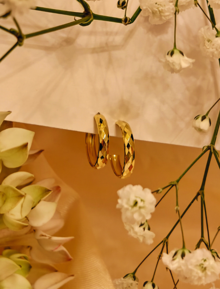 18kt Gelbgold Ohrringe – "Halb-Creole" – Bild 3