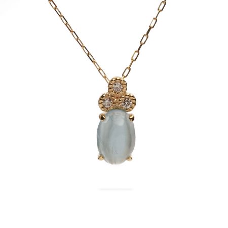 750 Gelbgold Anhänger – Aquamarin & Diamanten