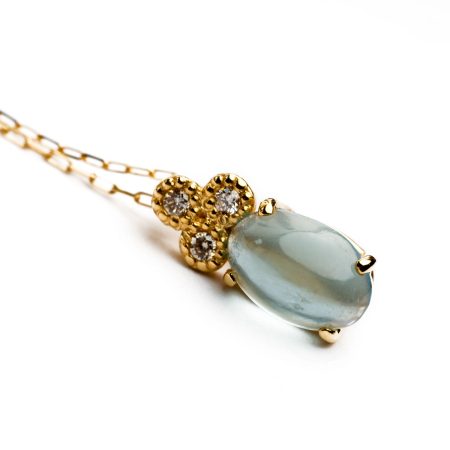 750 Gelbgold Anhänger – Aquamarin & Diamanten