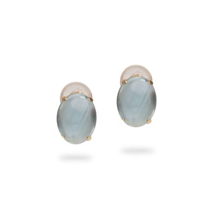 Ohrstecker 18kt Gold & blauer Aquamarin