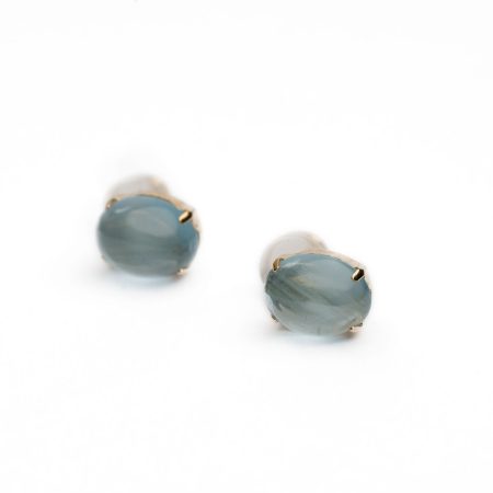 Ohrstecker 18kt Gold & blauer Aquamarin