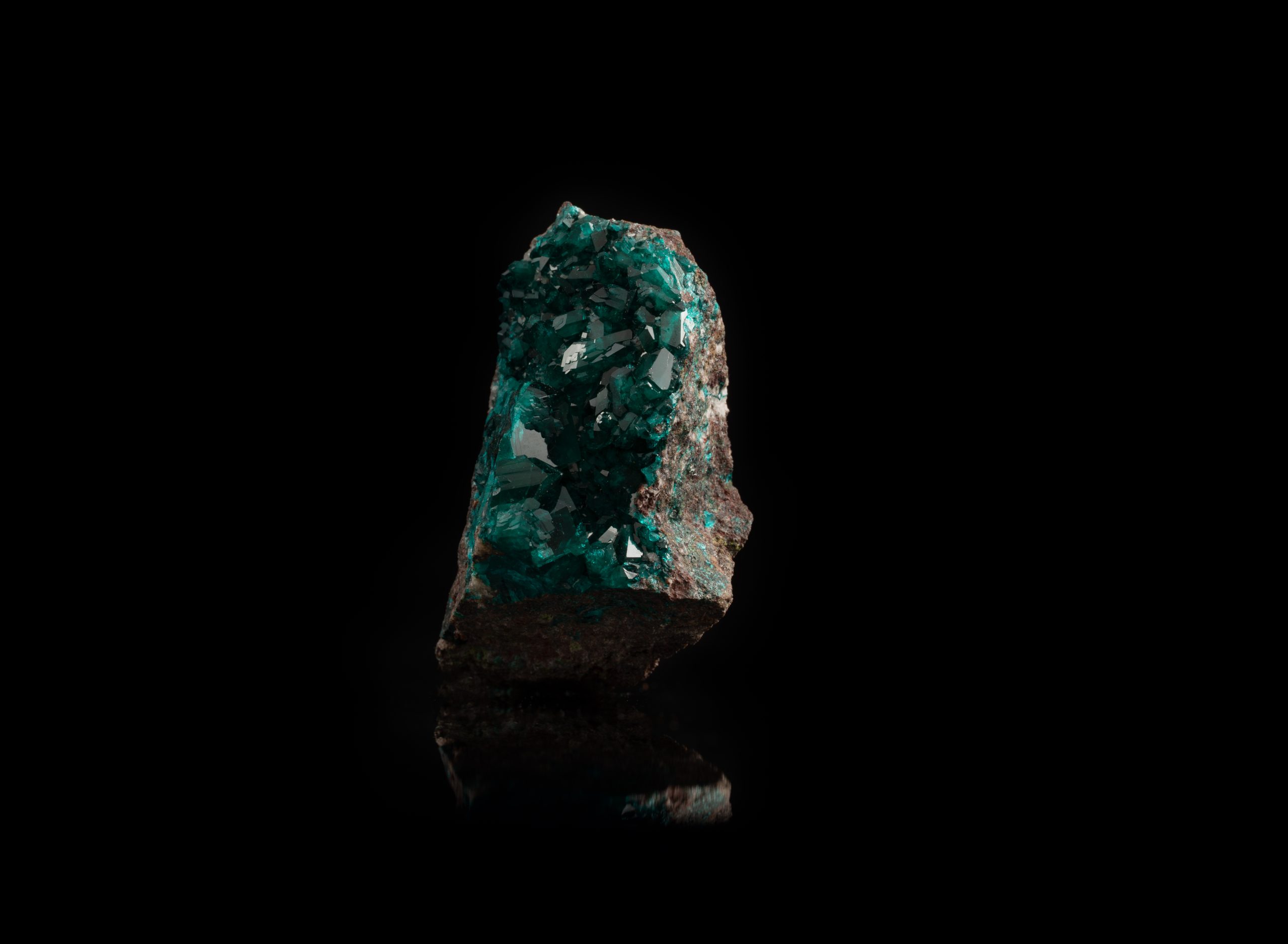Dioptas Kristallstufe – Altyn-Tyube, Kasachstan