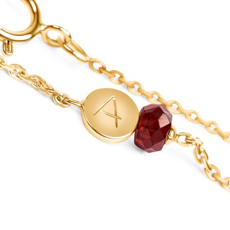 Gold Armkette mit Granat – Geburtsstein Januar