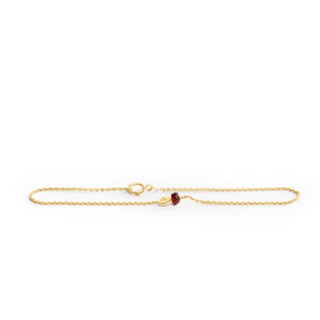 Gold Armkette mit Granat – Geburtsstein Januar
