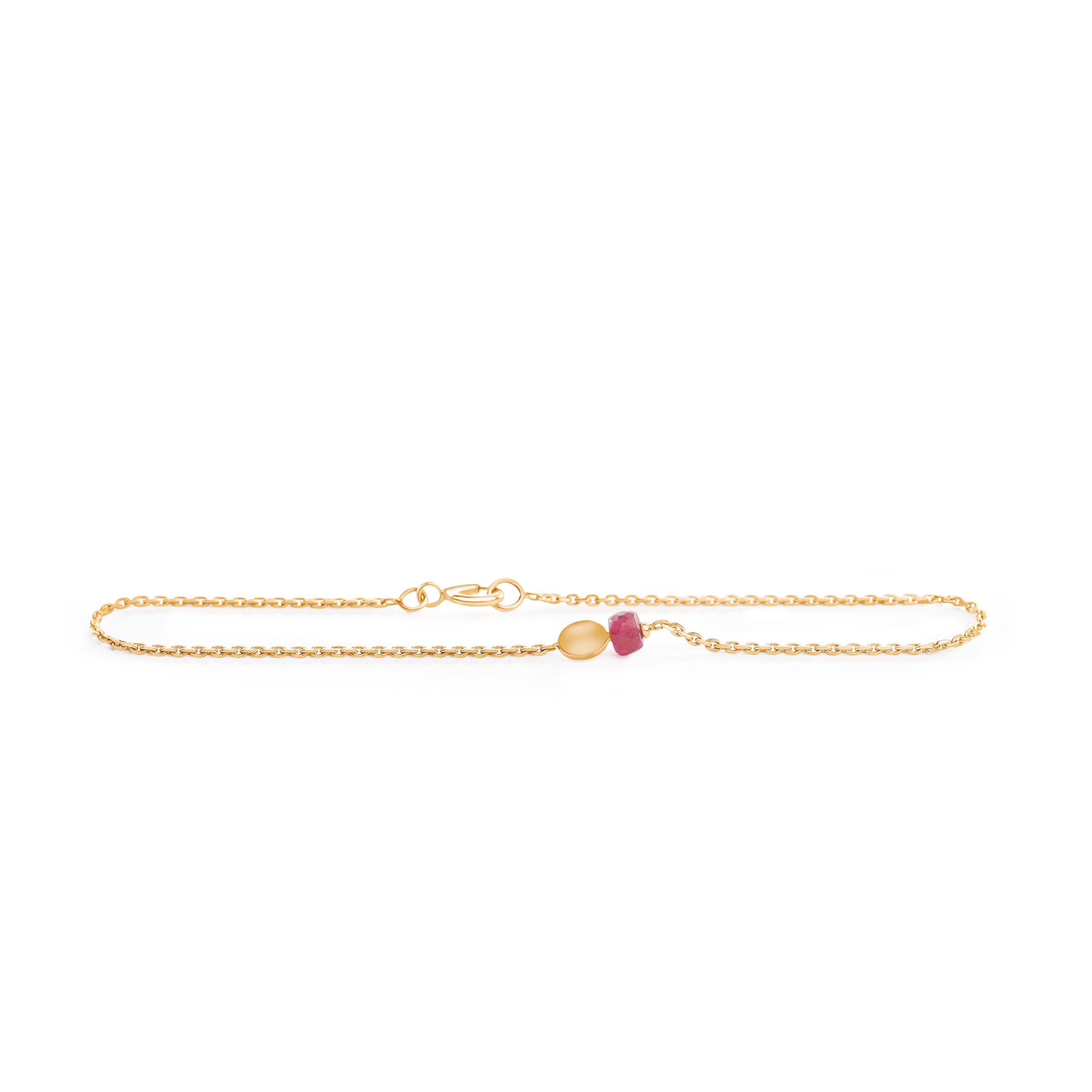 14kt Gold Armkette mit Rubin – Geburtsstein Juli