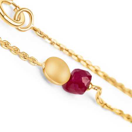 Gold Armkette mit Rubin – Geburtsstein Juli