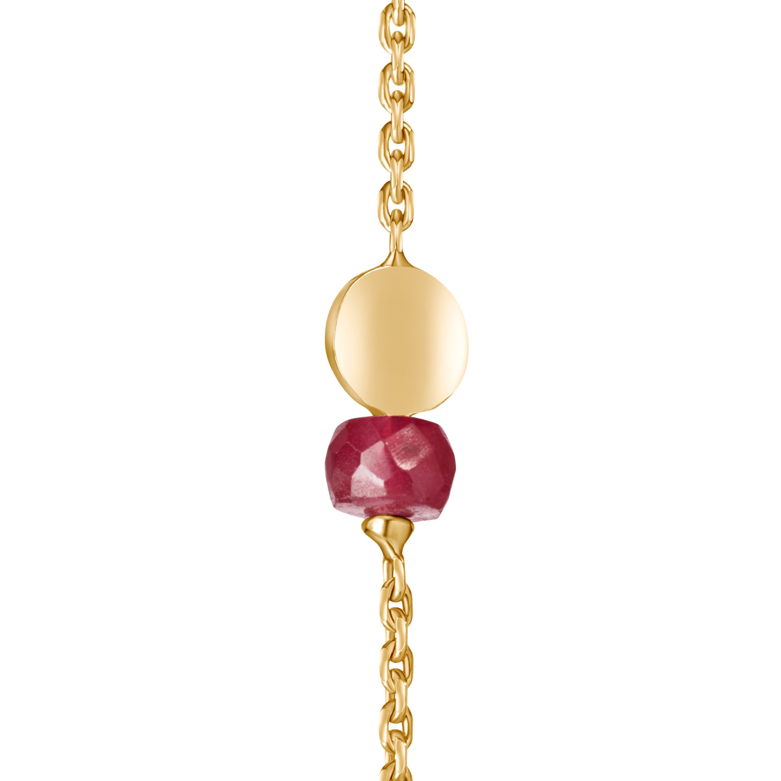 14kt Gold Armkette mit Rubin – Geburtsstein Juli