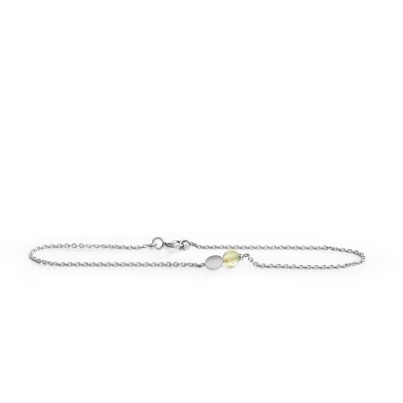 Weißgold Armkette mit Peridot – Geburtsstein August