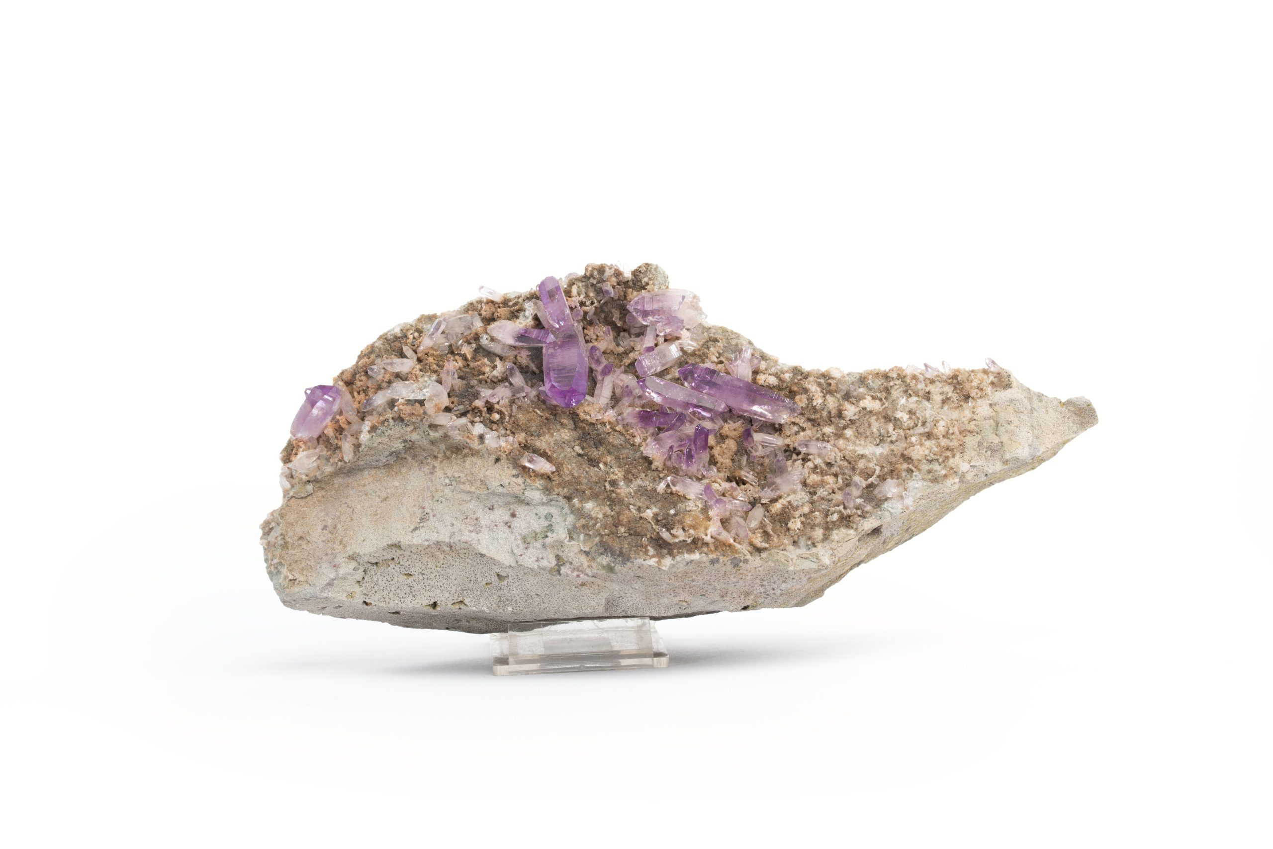 Amethyst Doppelender Kristalle auf Muttergestein – Mineralien für Sammler