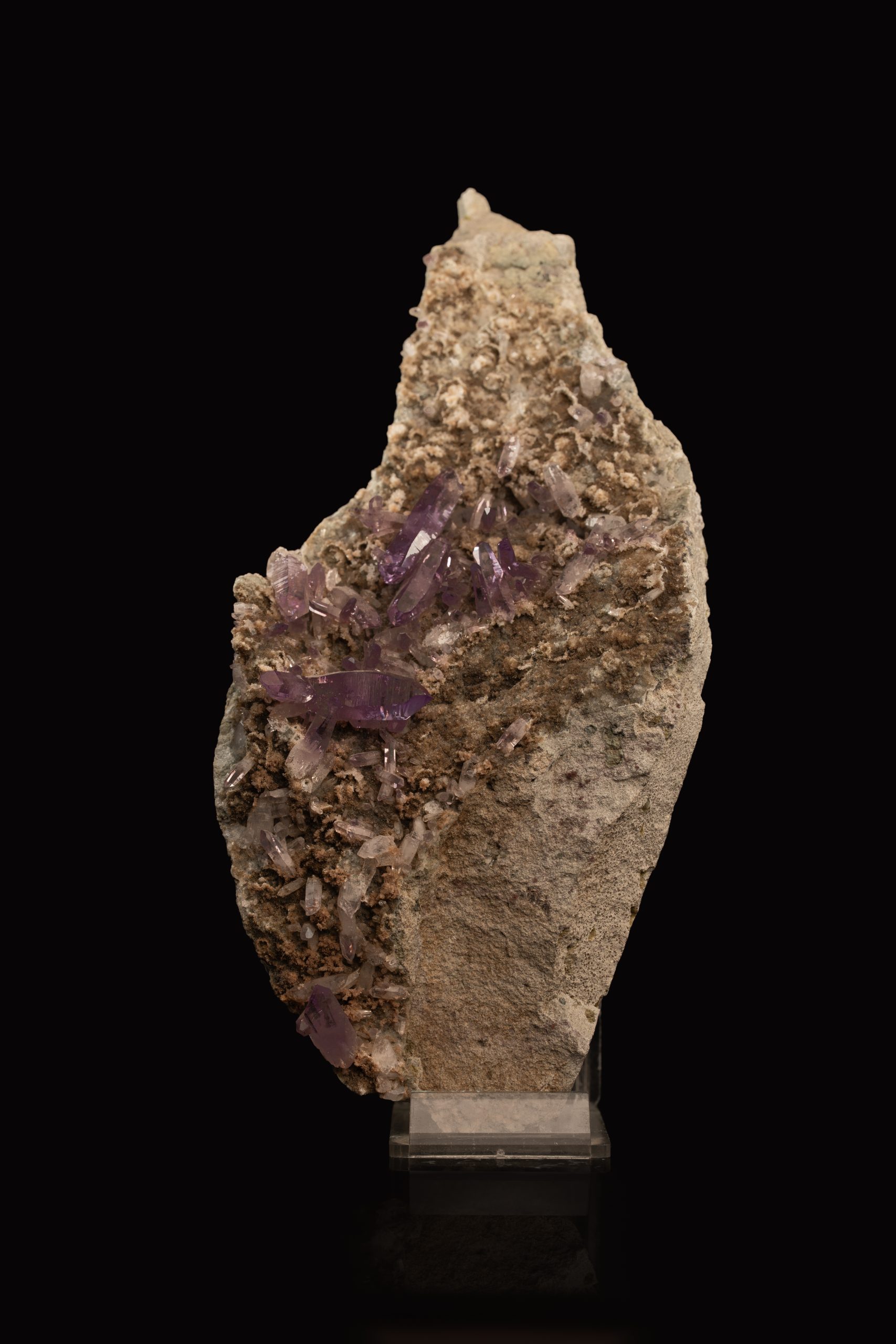 Amethyst Doppelender Kristalle auf Muttergestein – Mineralien für Sammler