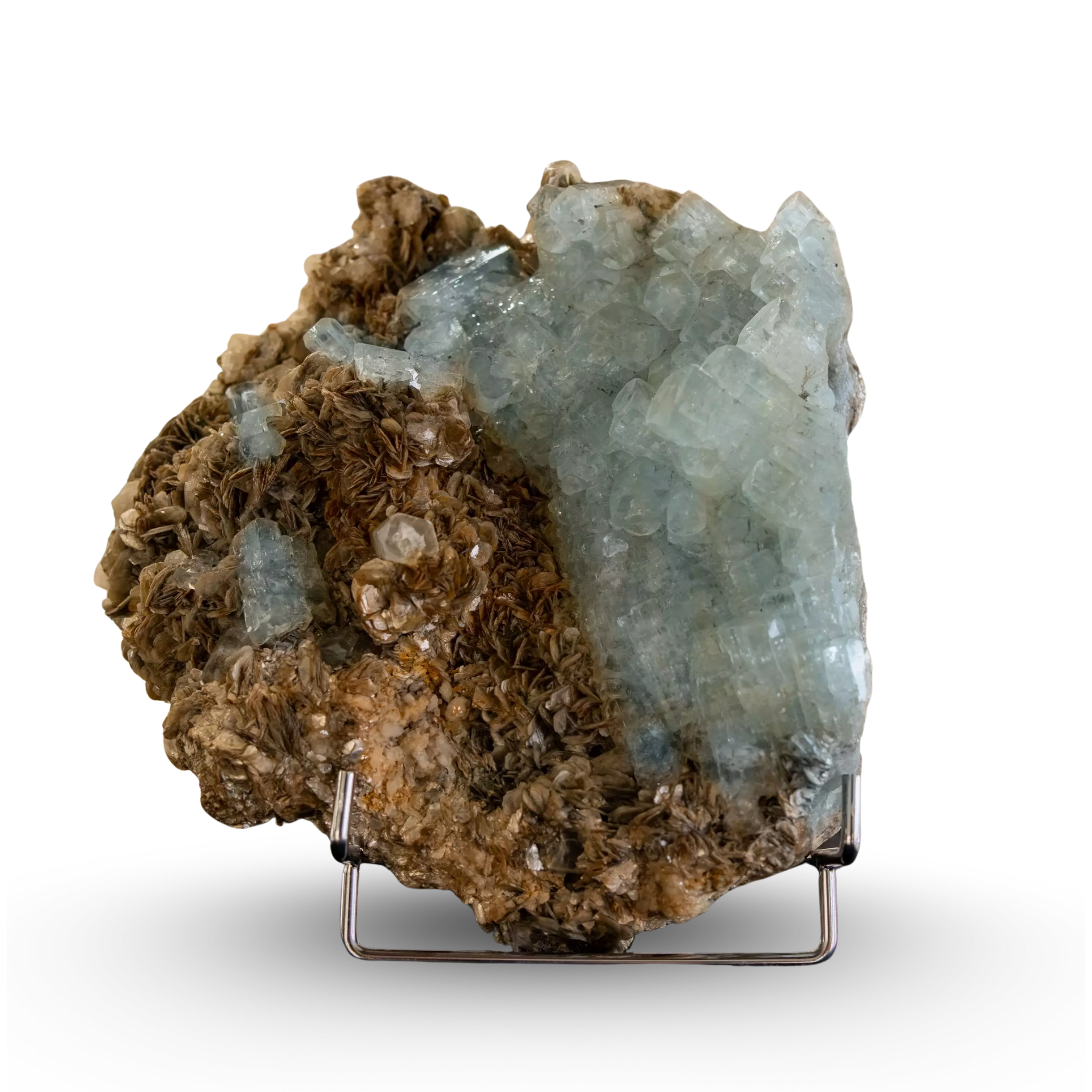 Mineral Aquamarin auf Muttergestein mit Muskovit - Super Nova