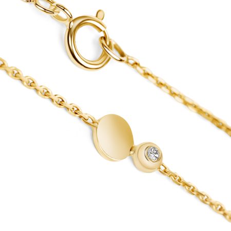 Gold Armkette mit Diamant – Geburtsstein April