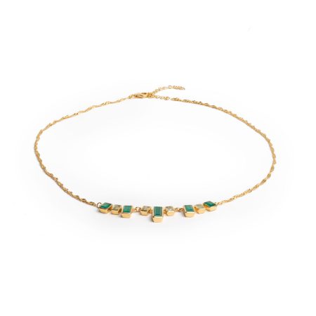 Vergoldete Kette mit Achat und Topas