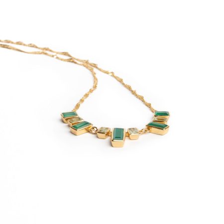 Vergoldete Kette mit Achat und Topas
