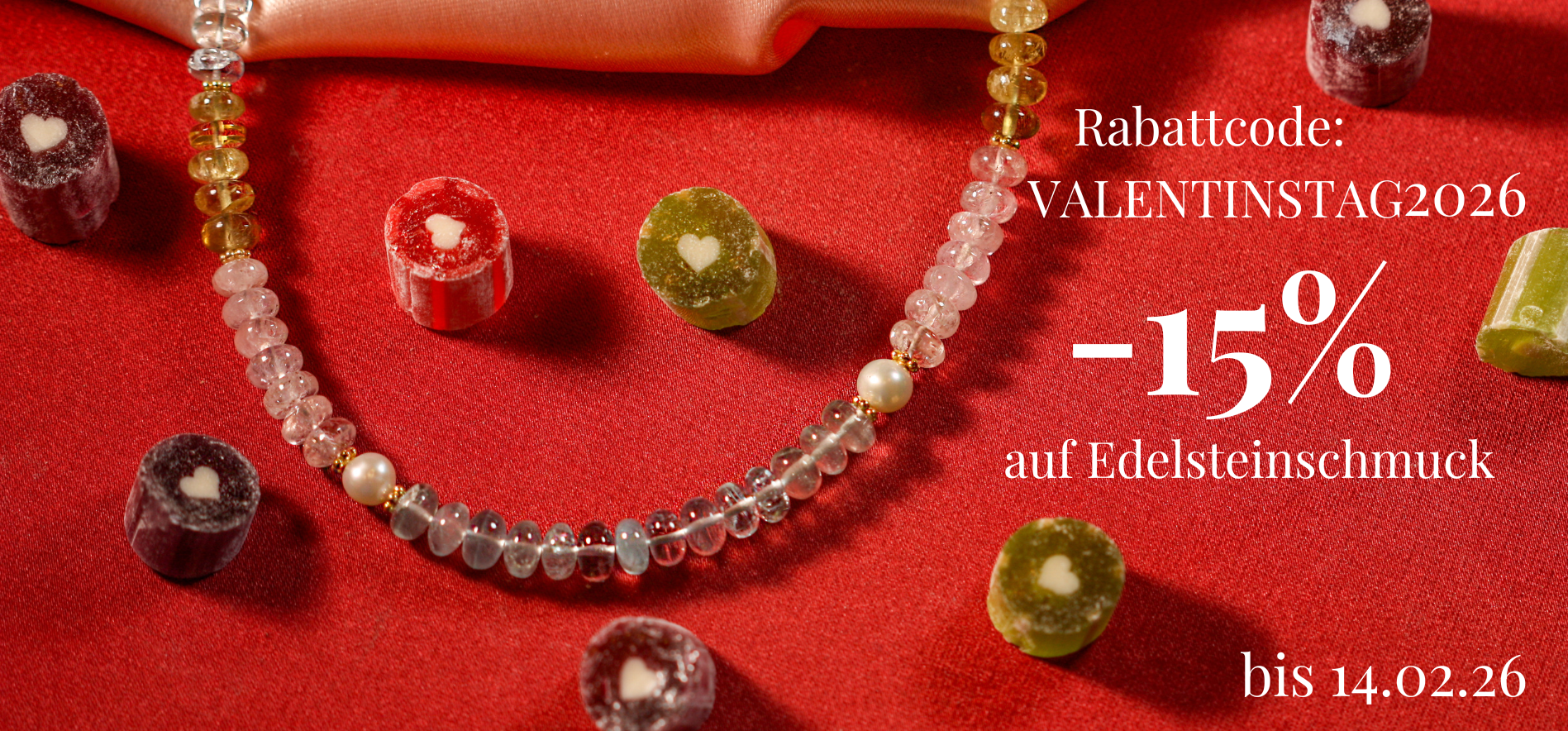 Valentinstag 2026. Mit unserem Rabattcode: VALENTINSTAG2026 15% Rabatt auf Silberschmuck und Edelsteinschmuck. Gültig bis 14.02.2026