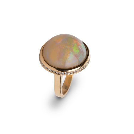 14kt Gelbgoldring – 13ct Opal & Brillanten