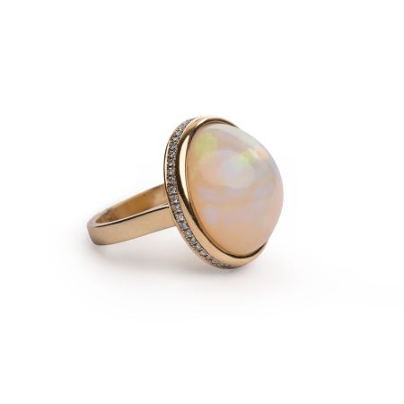 14kt Gelbgoldring – 13ct Opal & Brillanten