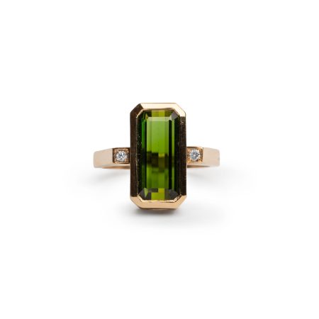 14kt Gelbgoldring mit Turmalin und Brillanten