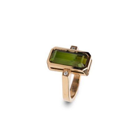 14kt Gelbgoldring mit Turmalin und Brillanten