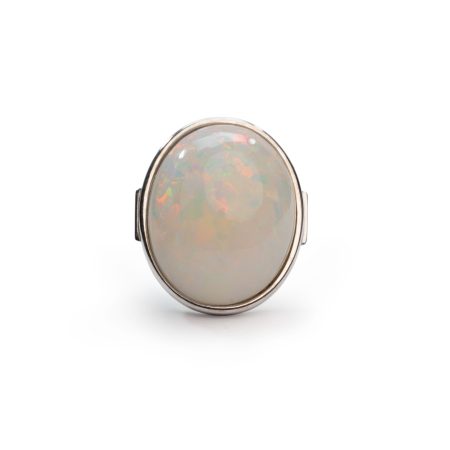 14kt Weißgoldring – 21ct Opal & Brillanten