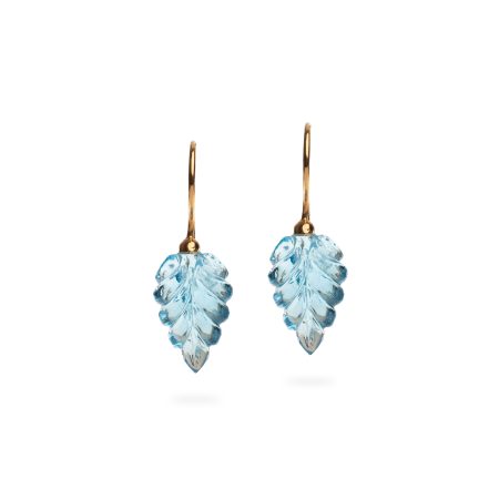 18kt Gelbgold Ohrgehänge mit 17 ct Topas – Leaf